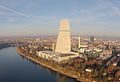 View over the city with the Roche Headquarters in the front