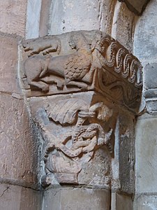 Capital of a column of the Saint-Romain tower