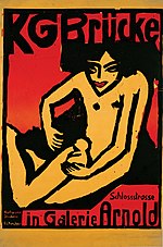 Thumbnail for File:Ernst Ludwig Kirchner - Poster for the exhibition for the artists' group "Die Brücke" at the Arnold Gallery Dresden - Google Art Project.jpg