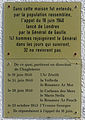 Plaque commémorant le départ des pêcheurs de l'île de Sein en réponse à l'appel du 18 juin 1940 du général de Gaulle