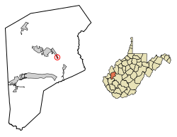 Location of Bancroft in Putnam County, West Virginia.