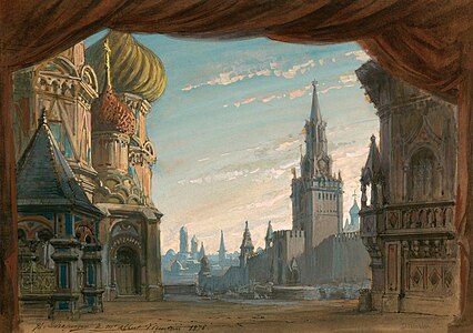 Set design for Dimitri, by Philippe Chaperon (restored by Adam Cuerden)