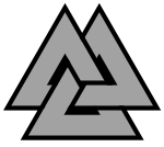 valknut som sluten treklöverknut (triquetra)