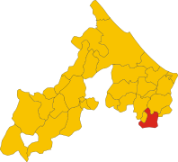 Map of comune of Mondaino (province of Rimini, region Emilia-Romagna, Italy).svg