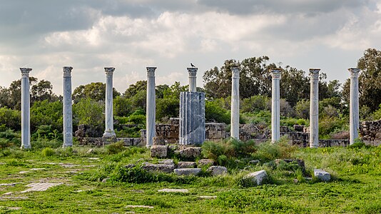 Columns in Roman gymnasium, Salamis, Northern Cyprus