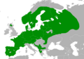 English: Crested Tit (Lophophanes cristatus) distribution map Русский: Распространение хохлатой синицы (Lophophanes cristatus)