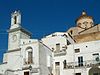 Pisticci - Torre dell'orologio e cupola della chiesa madre