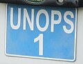 UNOPS licence plate