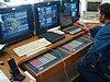 The cargo control room on an oil-chemical tanker