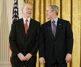 Phillip Sharp met George W. Bush, op de National Medal of Science-uitreiking in 2006.