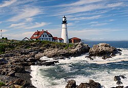 Fyren Portland Head Light Station på Cape Elizabeth i Maine