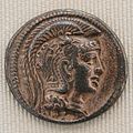 Obverse: head of Athena with a helmet