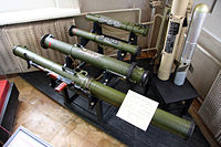 在圖拉國家武器博物館上展出的RPG-18、RPG-26、RPG-27、RPG-29和RPO-A大黃蜂火箭筒