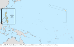 Map of the change to the United States in the Pacific Ocean on July 4, 1901