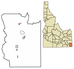 Location of Georgetown in Bear Lake County, Idaho.