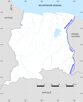 Loop van de Marowijne, zuidelijk gedeelte vanuit Surinaams zicht (zie grenzen van Suriname)