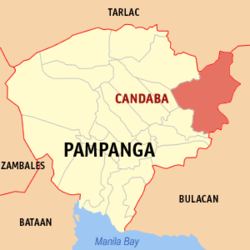 Mapa ning Pampanga ampong Candaba ilage