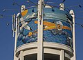 Darstellung des Kanalüberflugs auf einem Wasserturm bei Calais