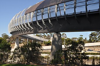 Pedestrian bridge across the Warringah Freeway near the Falcon St road overpass.