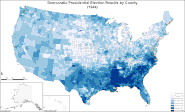 Democratic presidential election results by county