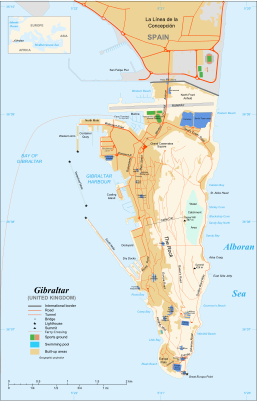 Mapa de localização/Gibraltar