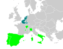 Color-coded map of Europe