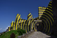 Anamorphose de Varini à la Cité de Carcassonne - avril 2018