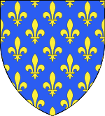 Escut d'armes amb flors de lis de l'Illa de França. Es fa servir com a base per als blasons d'alguns departaments de la regió.