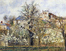 Pissarro, Primavera, ciruelos en flor, Pontoise, 1877. Musée d'Orsay, Paris.