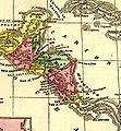 Historical map of Central America (1860)