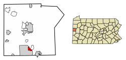 Location in Lawrence County, Pennsylvania