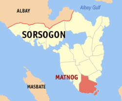 Peta Sorsogon dengan Matnog dipaparkan