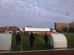 Présentation des équipes lors du match USM Malakoff - AC Boulogne-Billancourt B du 25 janvier 2015 (2-0)