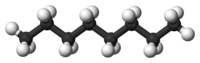 Ball and stick model of octane