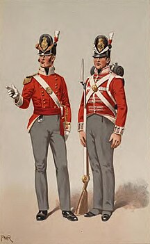 Officer och soldat från 40th regiment of Foot 1812