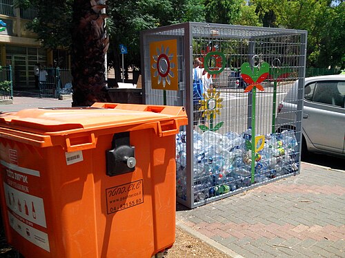 Bottle collection container in Haifa (Israel)