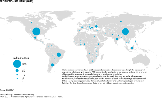 Production of maize (2019)[81]