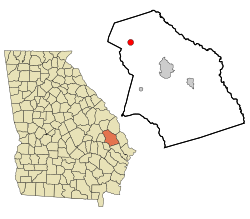 Location in Bulloch County and the state of Georgia