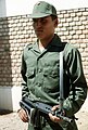 A Bolivian soldier armed with a paratroper FN FAL.