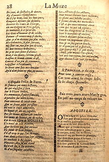 Page imprimée ancienne, sur deux colonnes.