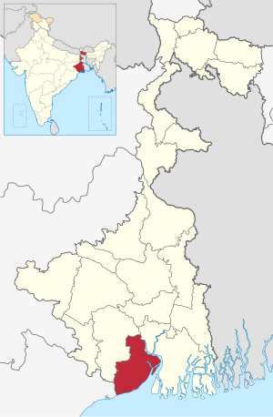 Location of Purba Medinipur district in West Bengal