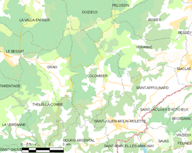 Mapa obce Colombier