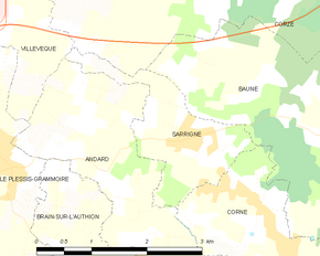 Poziția localității Sarrigné