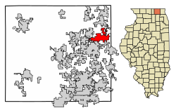 Location of Johnsburg in McHenry County, Illinois.