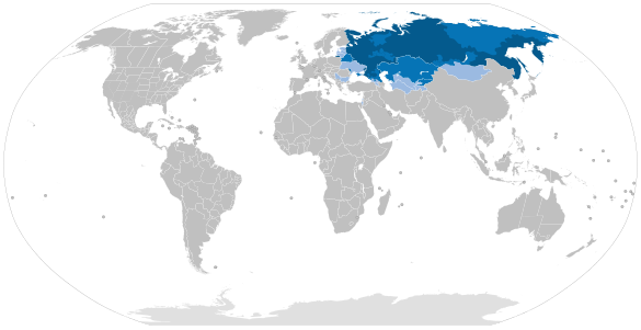 Map of the Russian language around the world.