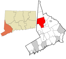 Location in Fairfield County and the state of Connecticut