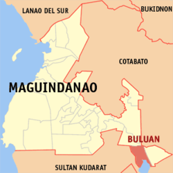 Bản đồ Maguindanao với vị trí của Buluan.