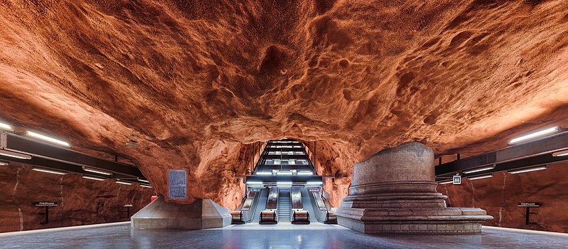 Rådhuset (Court House) underground metro station in Kungsholmen, Stockholm.