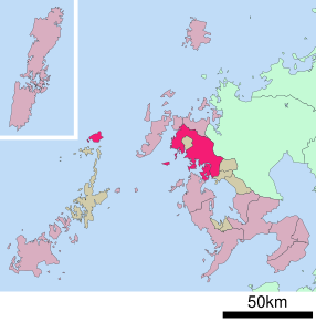 Poziția localității Sasebo