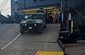 USNS 2nd Lt. John P. Bobo unloads vehicles though its ramp.